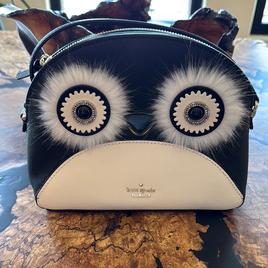 Kate Spade Lottie Penguin Nwot Small Black And White Crossbody Bag